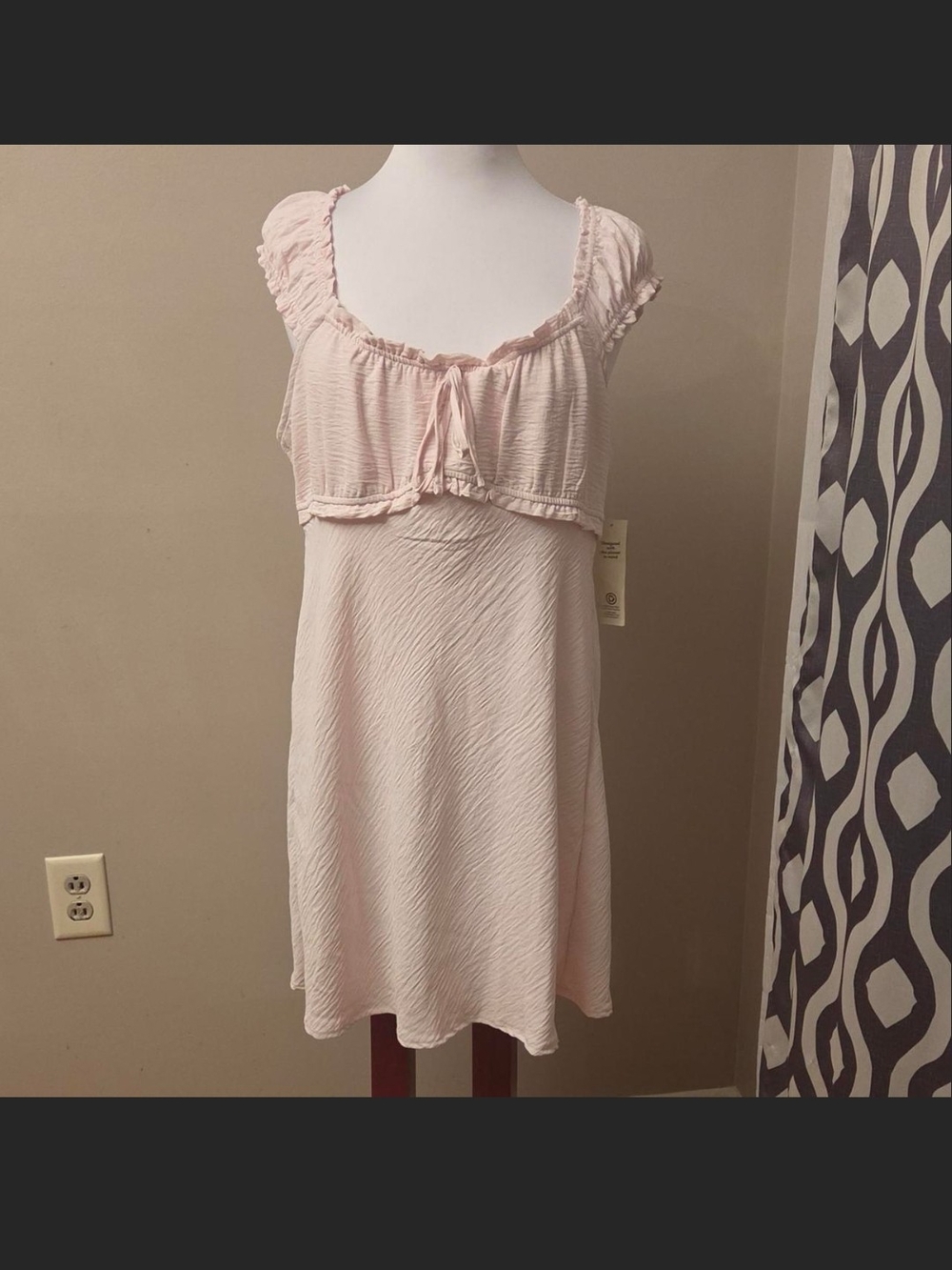 No Boundaries Pale Pink Midi Dress with Ruffle Tie Bodice